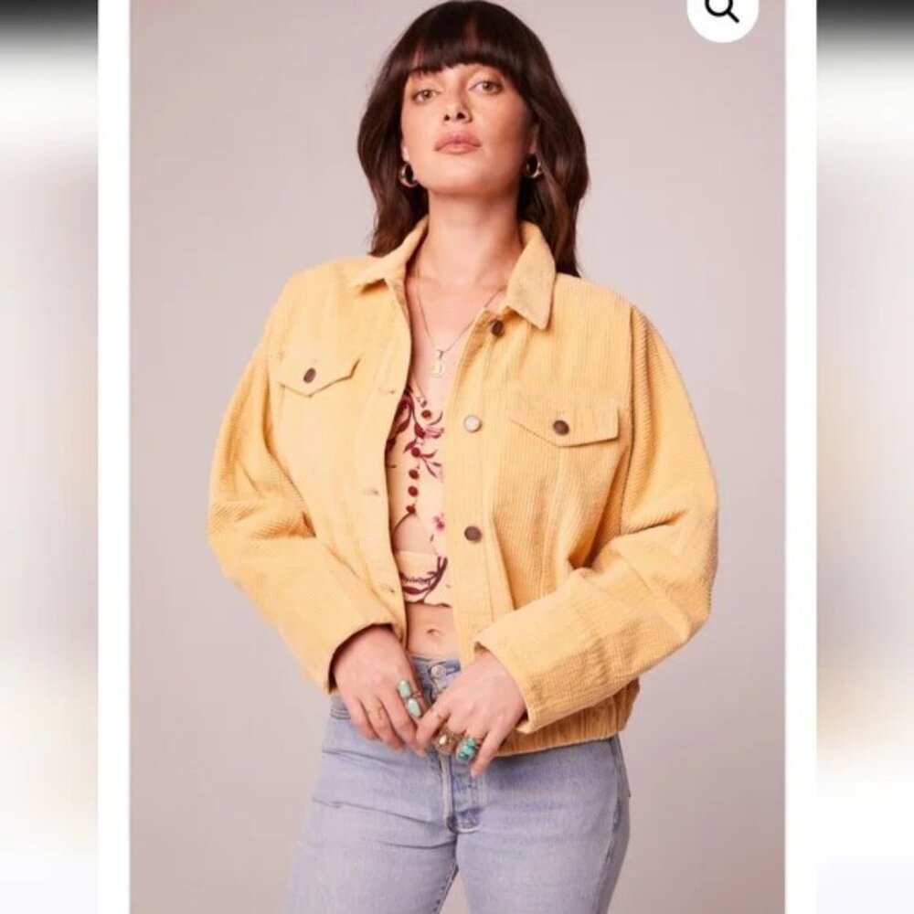 Band of the Free Yellow Corduroy Jacket Size M NWT